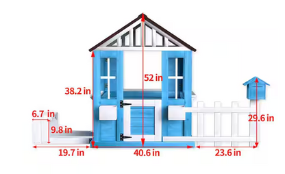 Wooden Kids Playhouse with Picnic Bench
