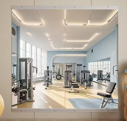 2-Pieces 30 in. W x 58 in. H Rectangle Frameless Gym Mirror