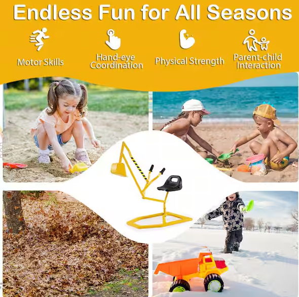 Sand Digger for Kids w/2-Handed Controls