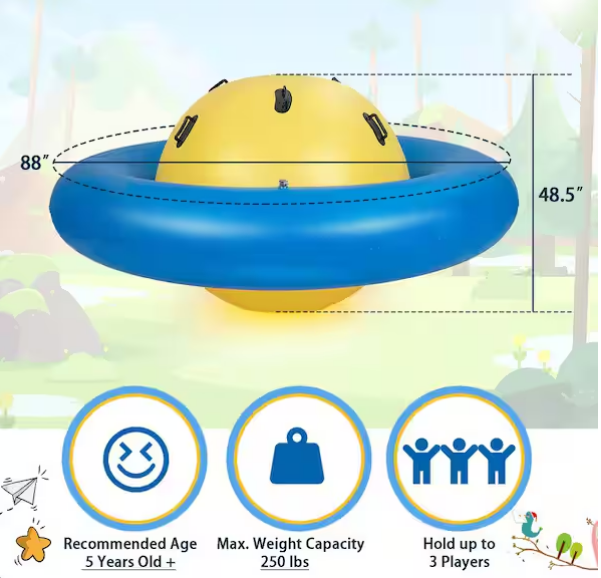 7.5 ft. Inflatable Dome Rocker Bouncer with 6-Handles
