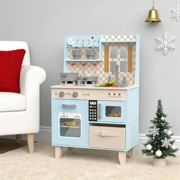 Wooden Play Kitchen for Kids