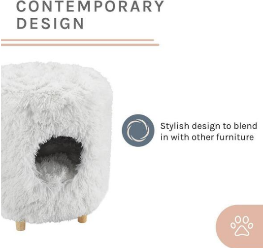 Rocket 18 in. White Cat Tree Cylinder