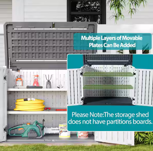 White Outdoor Waterproof Resin Deck Box With Floor