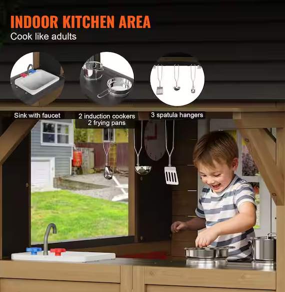 Country-Style Garden Playhouse with Door