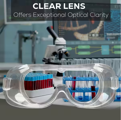 Clear Chemical Splash Resistant 4-Vent Safety Goggles