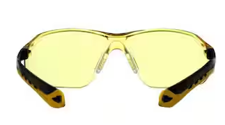 Flat Temple Eyewear Anti-Scratch, Black/Yellow, with Amber Lens