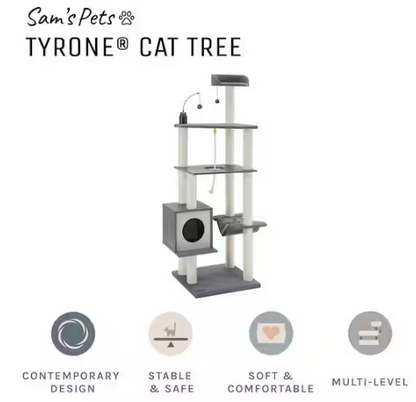 Tyrone 70.5 in. Gray Cat Tree