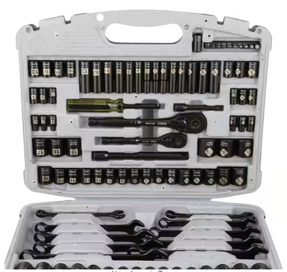 1/4 in. & 3/8 in. Drive Black Chrome Laser Etched SAE & Metric Mechanics Tool Set