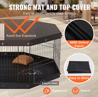 24 in. H Pet Fence Puppy Crate Kennel