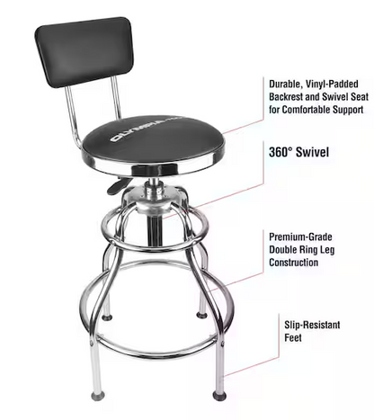 39 in. Adjustable Height Hydraulic Garage/Shop Stool
