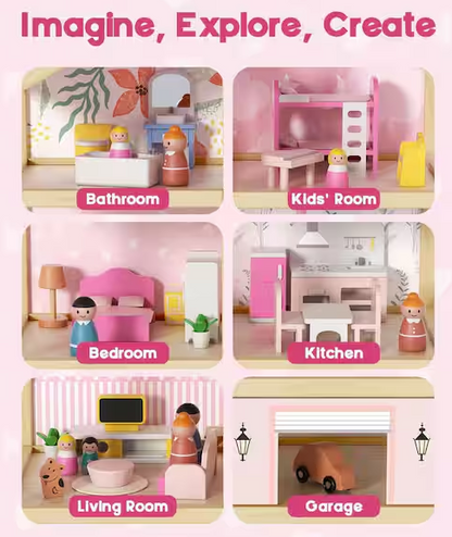 Modern Dollhouse Series Bounce House Dollhouse with Elevator