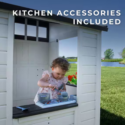 Caraway Cottage Outdoor White Cedar Wood Playhouse