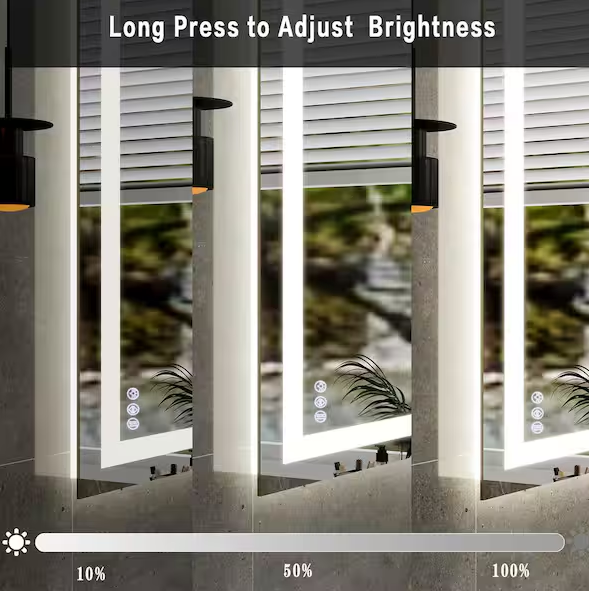 40 in. W x 40 in. H LED Lighted Square Bathroom Vanity Wall Mirror