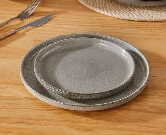 12-Piece Brown Stoneware Dinnerware Set
