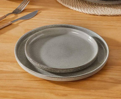 12-Piece Brown Stoneware Dinnerware Set