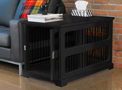 Dog Crate in Black with Slide Aside Door - Medium