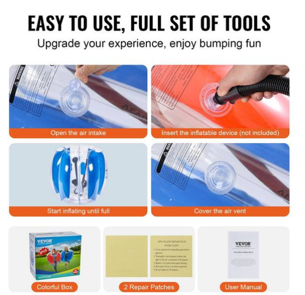 Inflatable Bumper Balls 3 ft./0.9M Body Sumo Zorb Balls for Kids