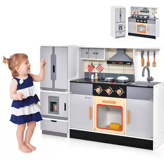 Kids Wooden Pretend Play Kitchen