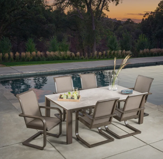 Gibson 7-piece Outdoor Patio Sling Dining Set