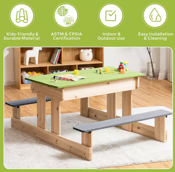 Picnic Table Outdoor Wooden Water Sand Table
