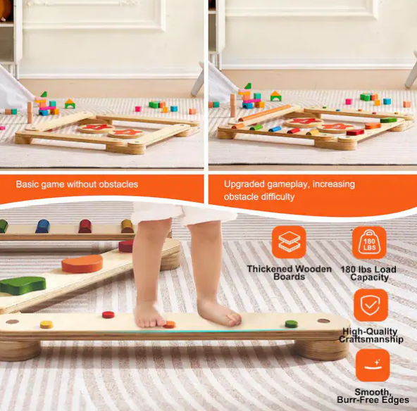 6-Piece Wooden Toddler Balance Boards