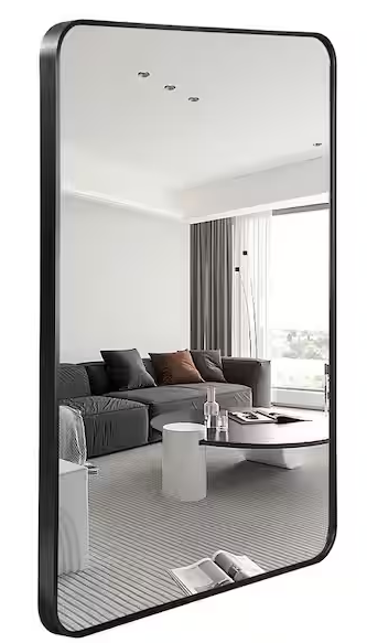 24 in. W x32 in. H Black Rectangle Framed Mirror