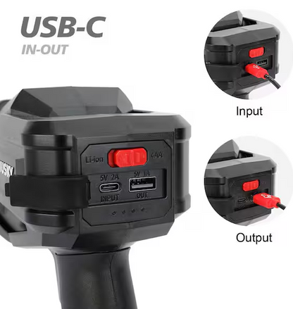 5000 Lumen Hybrid Power Swivel Rechargeable Spotlight