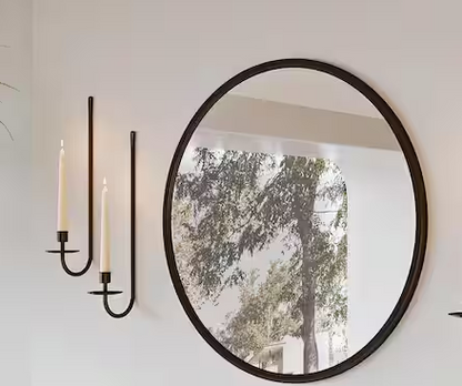 Set of 4 Black Metal Wall Candle Holders