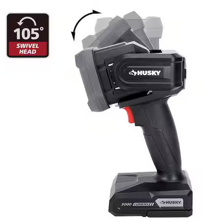 5000 Lumen Hybrid Power Swivel Rechargeable Spotlight