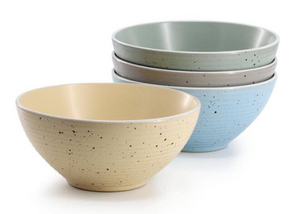 16-Piece Assorted Double Bowl Stoneware Dinnerware Set