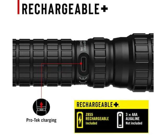 G65R 1500 Lumens Waterproof Rechargeable LED Professional Flashlight