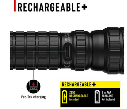 G65R 1500 Lumens Waterproof Rechargeable LED Professional Flashlight