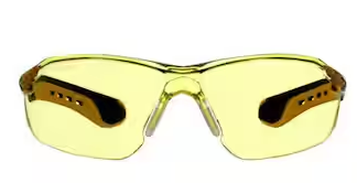 Flat Temple Eyewear Anti-Scratch, Black/Yellow, with Amber Lens