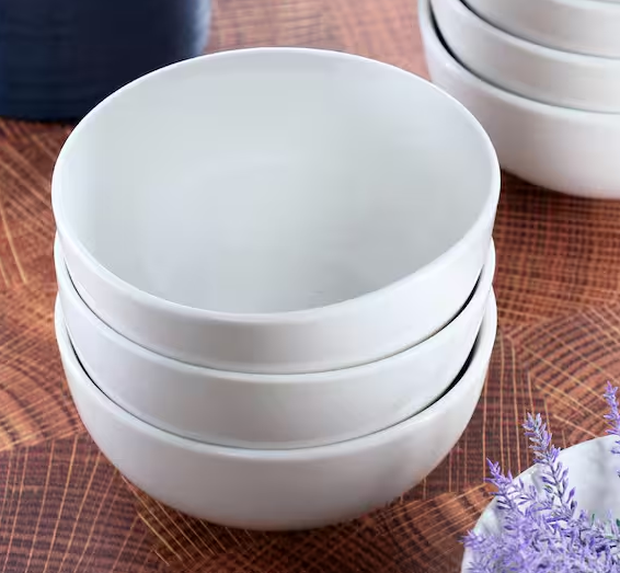 22 fl. oz. White Porcelain Bowl Set of 12