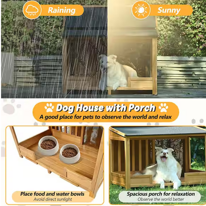 Large Outdoor Dog House with Insulated Liner for Winter