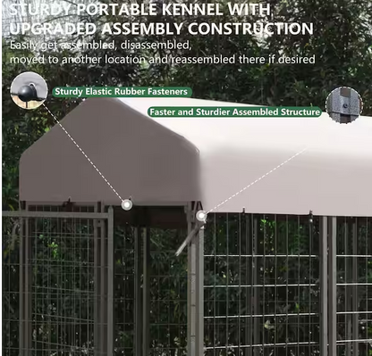 Dog Kennel Outdoor Dog Enclosure with Rotating Feeding Door