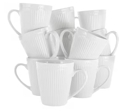 8 oz. Madeline White Porcelain Mug (Set of 12)