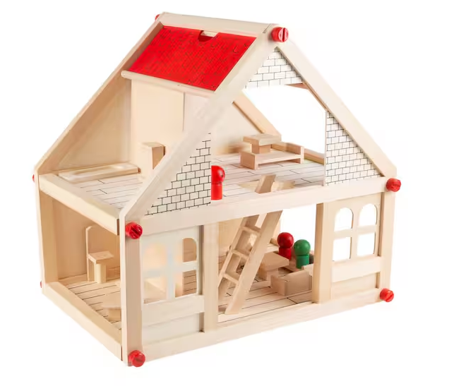 Classic Pretend Play 2 Story Wood Playset