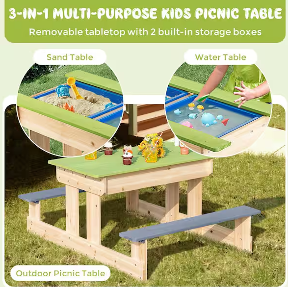 Picnic Table Outdoor Wooden Water Sand Table