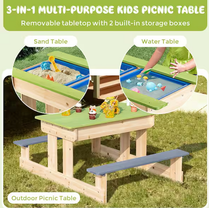 Picnic Table Outdoor Wooden Water Sand Table