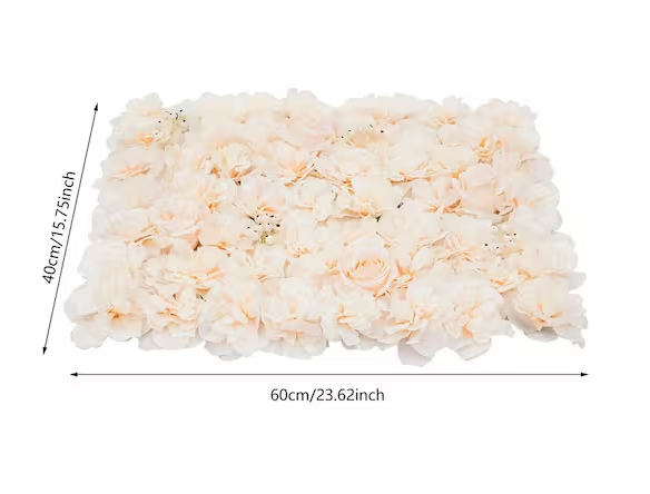 Artificial Floral Wall Panel Silk Rose Backdrop Decor