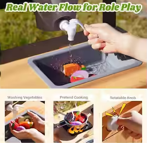 Wooden Outdoor Playhouse with Removable Sink