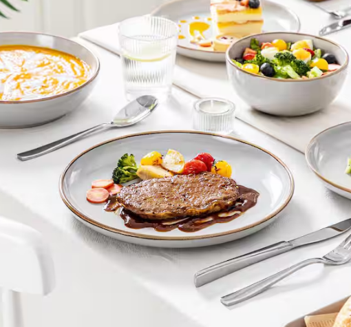 16-Piece Gray Stoneware Dinnerware Set