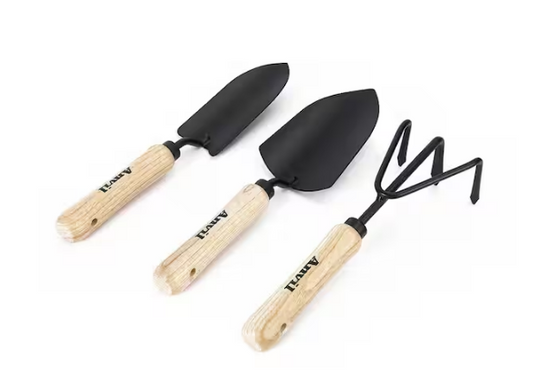 3-Piece Wood Handle Garden Tool Set