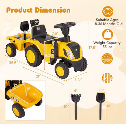 Caterpillar 5 in. Kids Ride on Tractor Toy