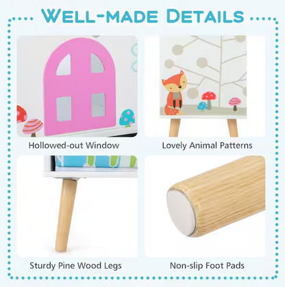 24.5 in. Wide White Finish 2 Shelf Kids Bookcase