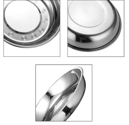 6 Piece 18/10 Stainless Steel Round Plates