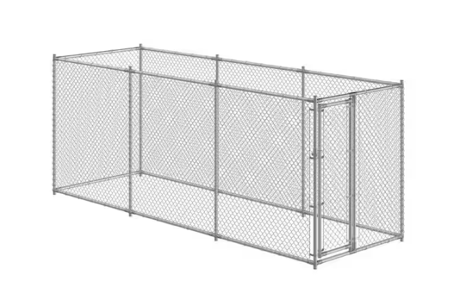 Two-in-One Galvanized Chain Link Kennel Fence Panel Kit