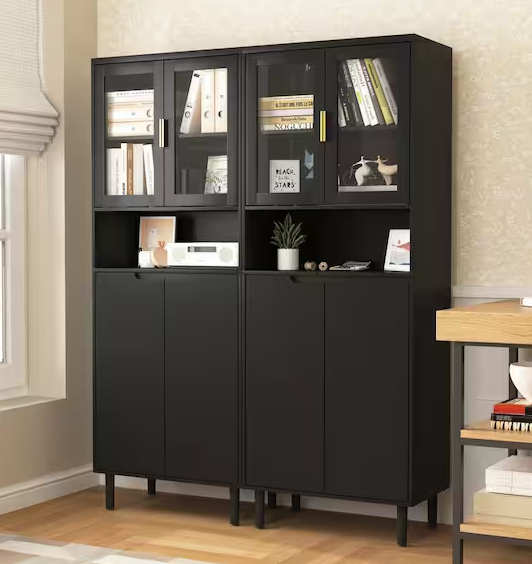 Accent Storage Cabinet with Adjustable Shelves and Glass Door