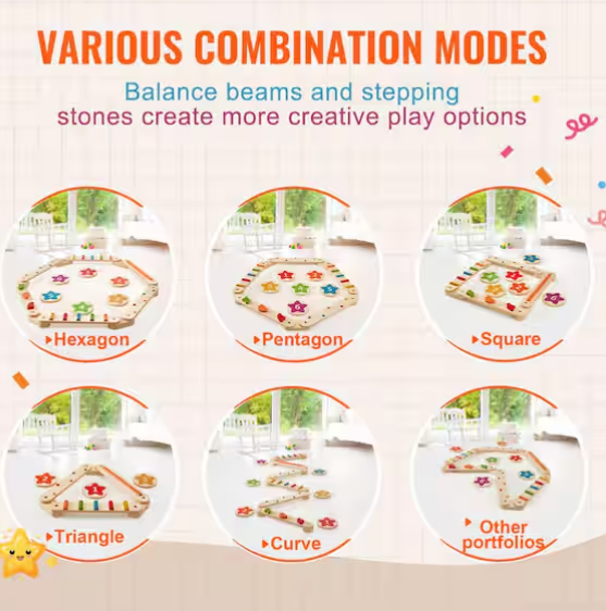 6-Piece Wooden Toddler Balance Boards